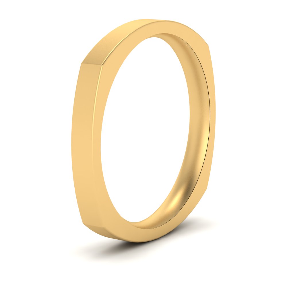 4 mm Square Comfort Fit Mens Wedding Band