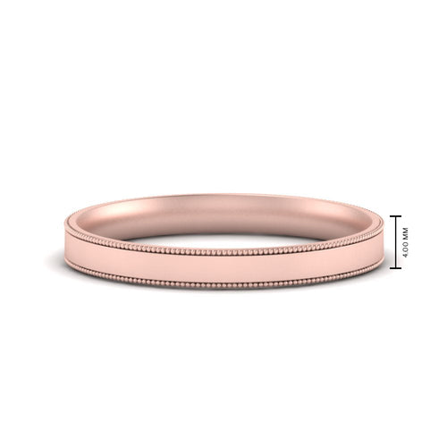 4 mm Stepped Edge Comfort Fit Flat Mens Band