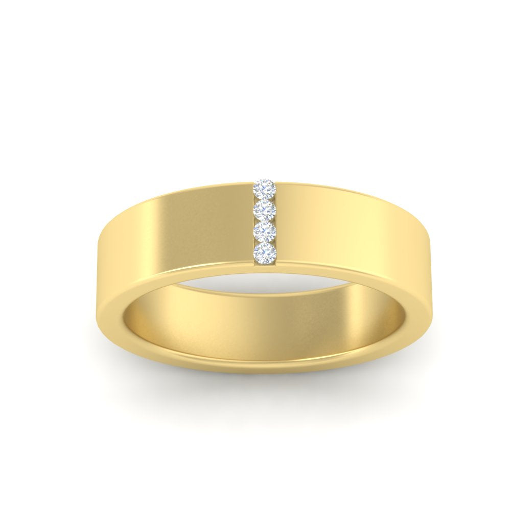 4 Stone Diamond Wedding Band Ring
