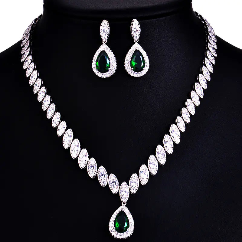 Bridal Jewelry Set - Korean Style Necklace and Earrings