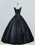Black v neck lace applique prom dress ball gown pleated long evening dress gown floor length wedding gown
