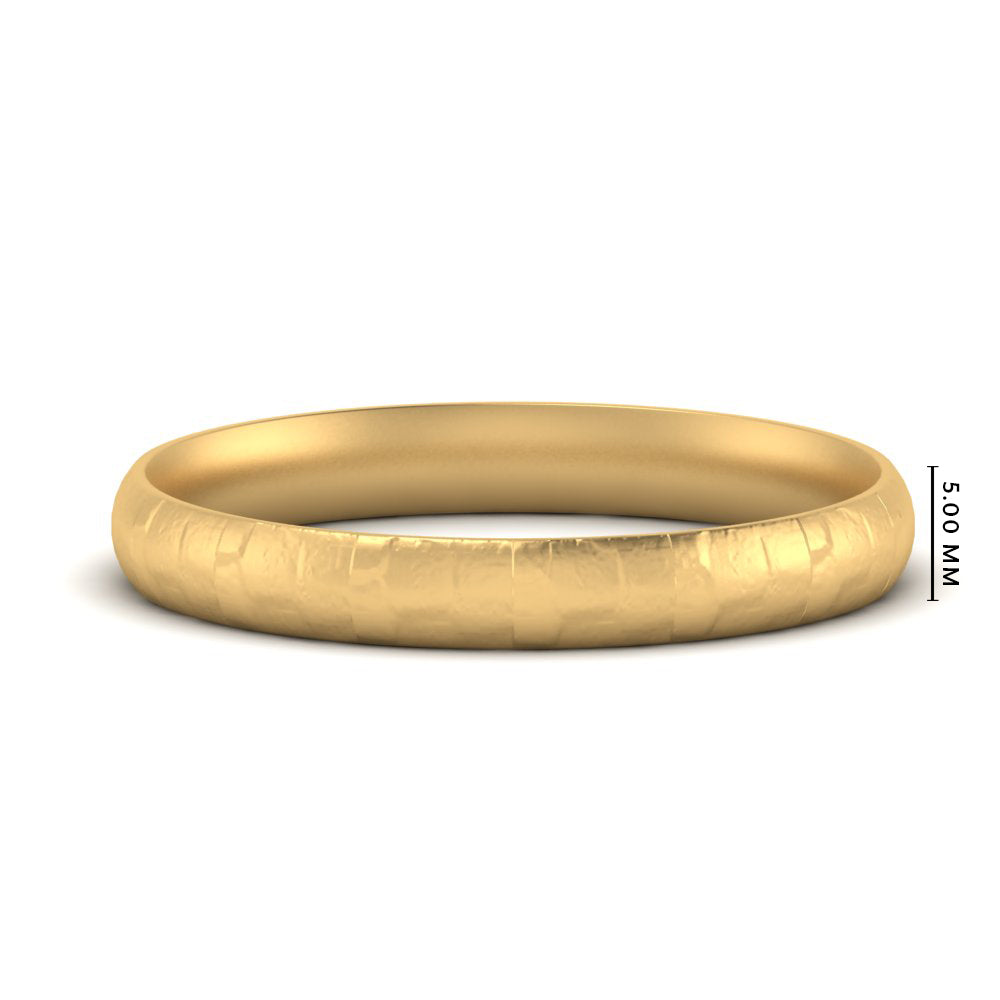 5 Mm Lightweight Rock Texture Mens Wedding Band