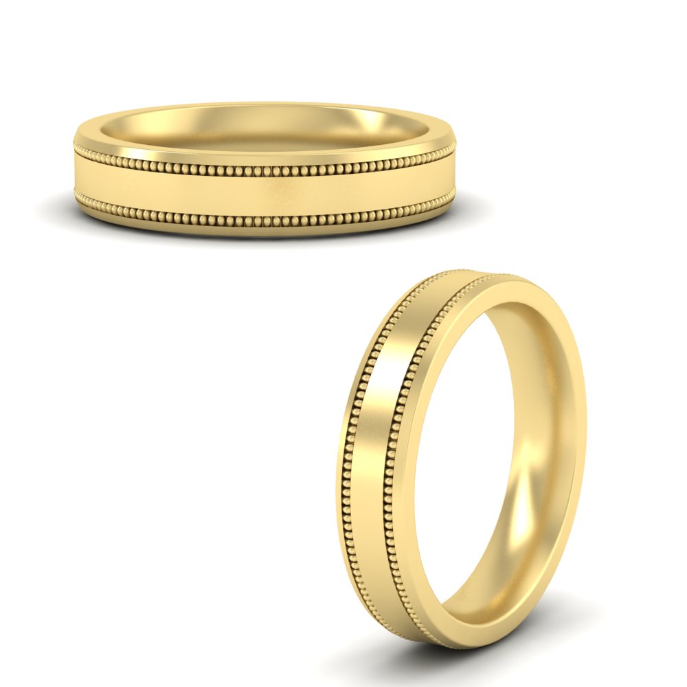5 mm Mens Band Double Milgrain