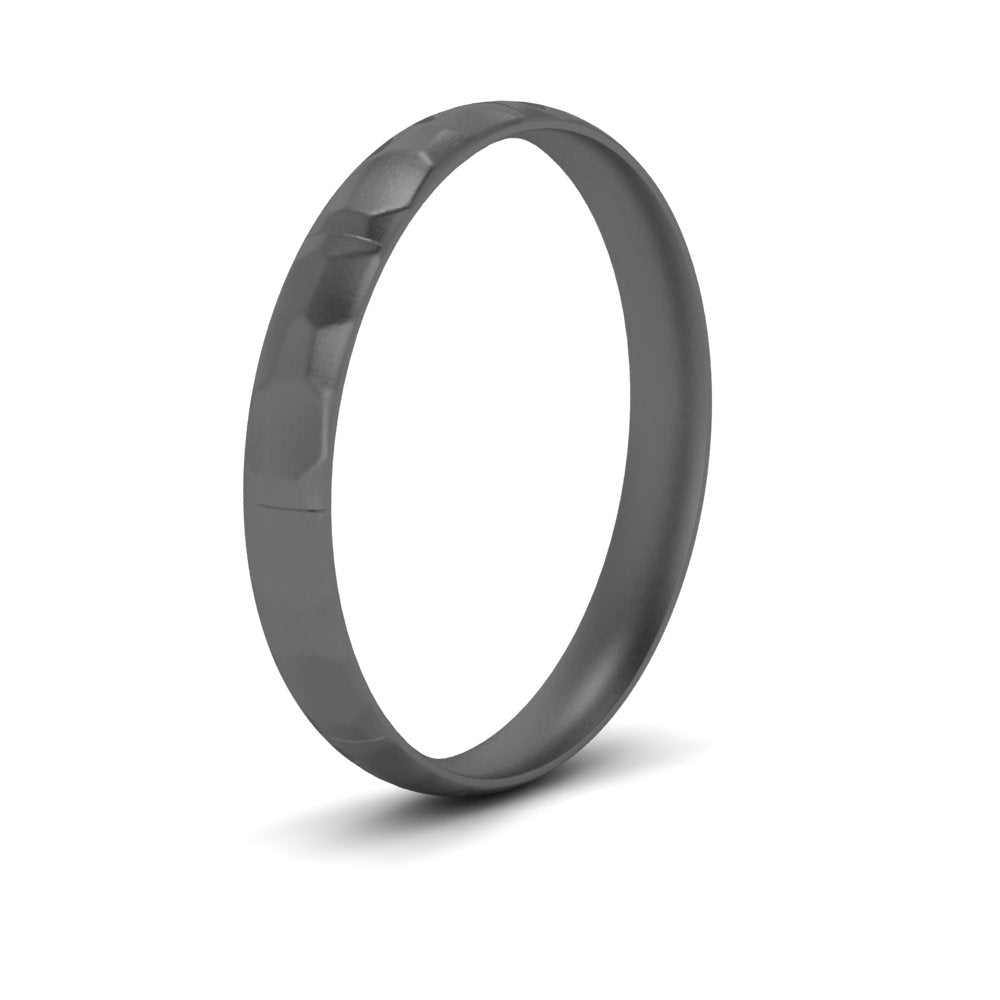 5 mm Mens Hammered Comfort Fit Wedding Band