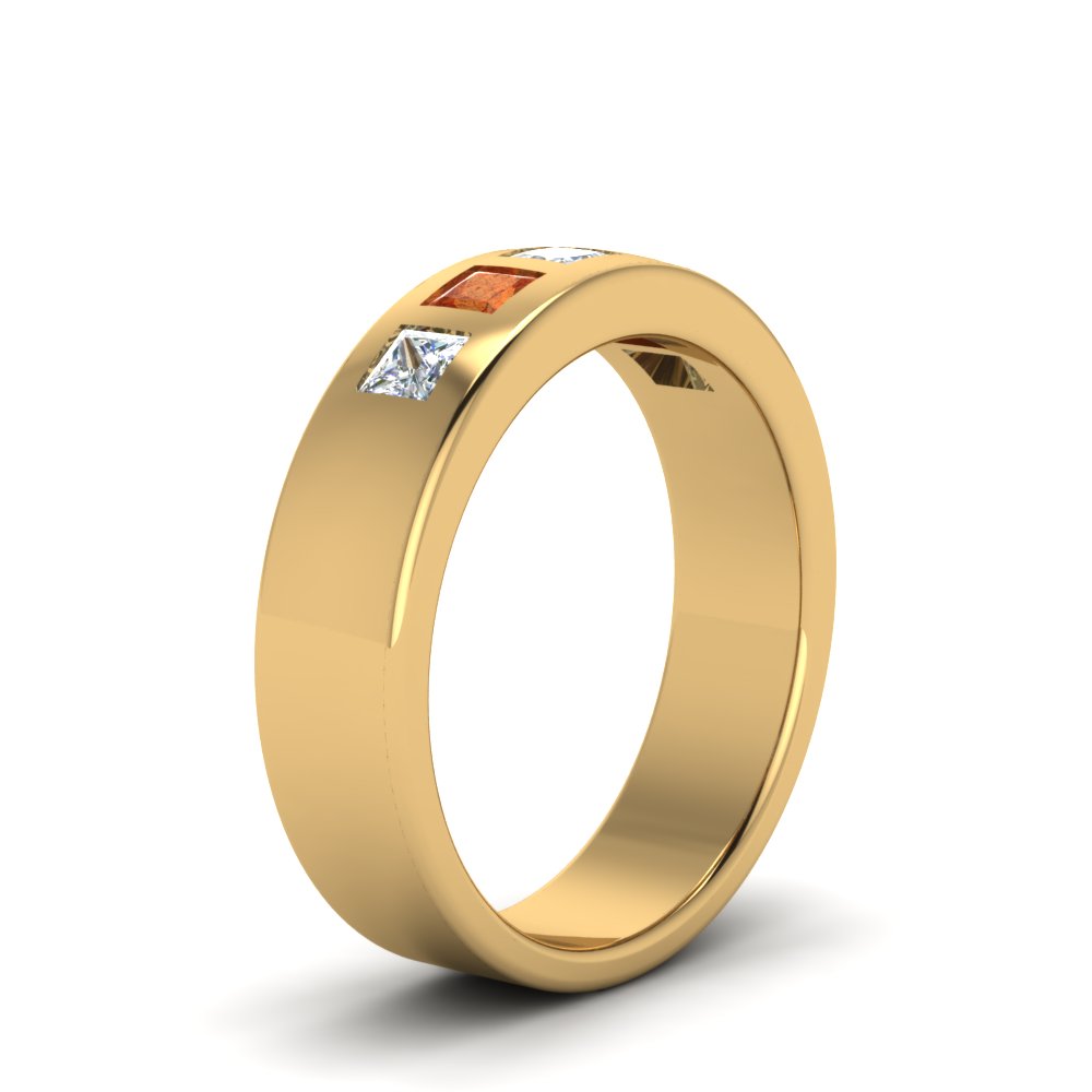 Flat Flush Set Mens Wedding Band