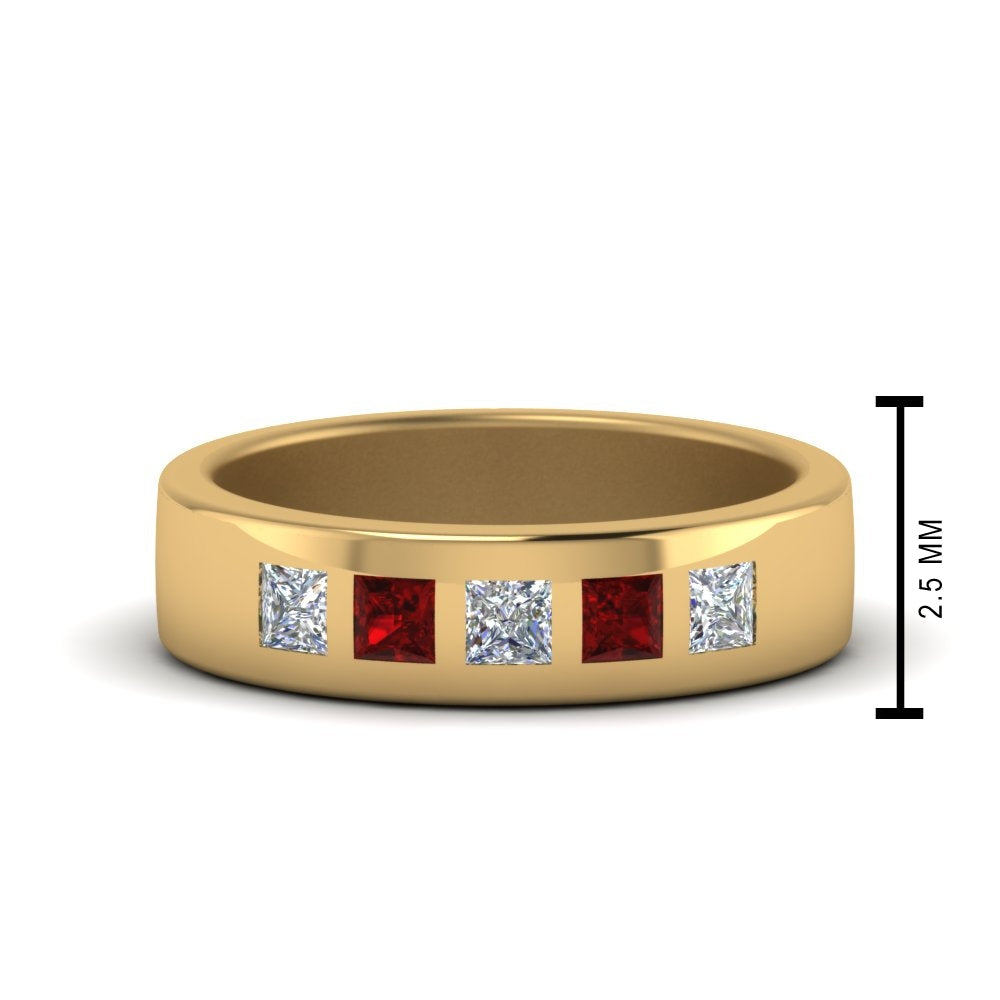 Flat Flush Set Mens Wedding Band