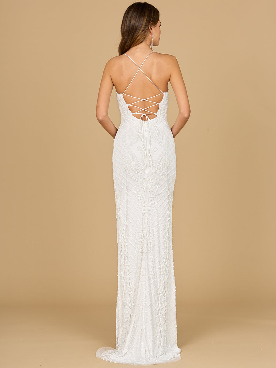 Scoop Neck, Open Back Beaded Bridal Gown