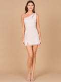 One Shoulder Bridal Mini Dress