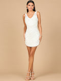 Beaded Bridal Short Dress with Fringe