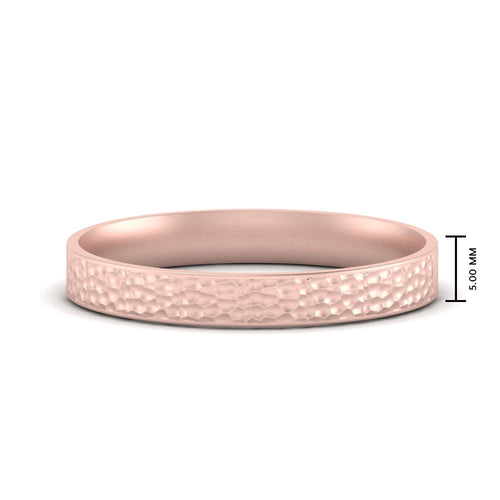 5 MM Hammered Finish Mens Wedding Band