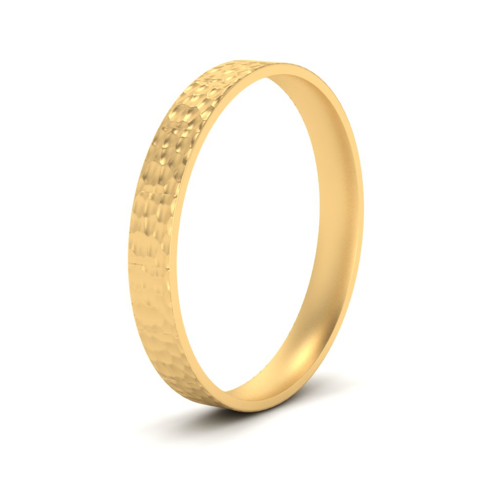 5 MM Hammered Finish Mens Wedding Band