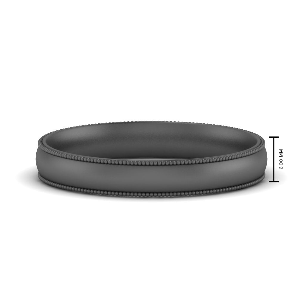 4 mm Milgrain Comfort Fit Mens Wedding Band
