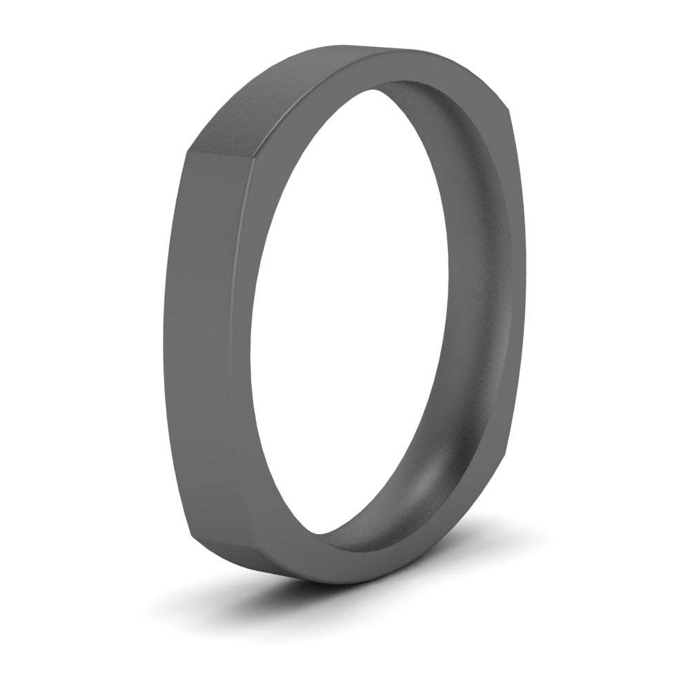 4 mm Square Comfort Fit Mens Wedding Band