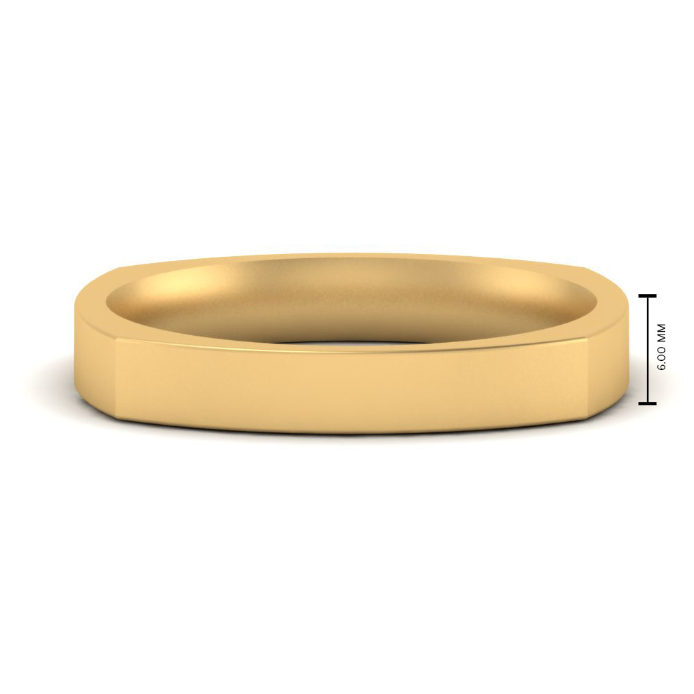 4 mm Square Comfort Fit Mens Wedding Band