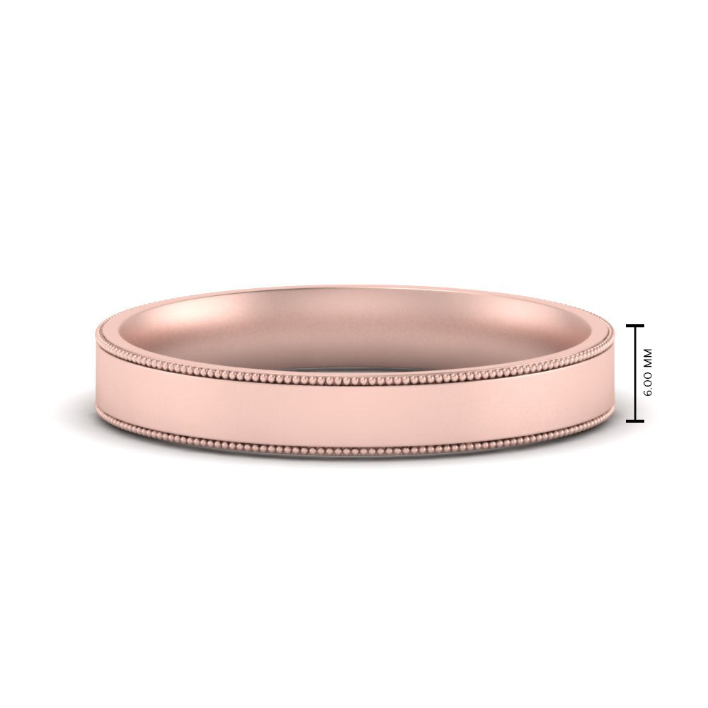 4 mm Stepped Edge Comfort Fit Flat Mens Band