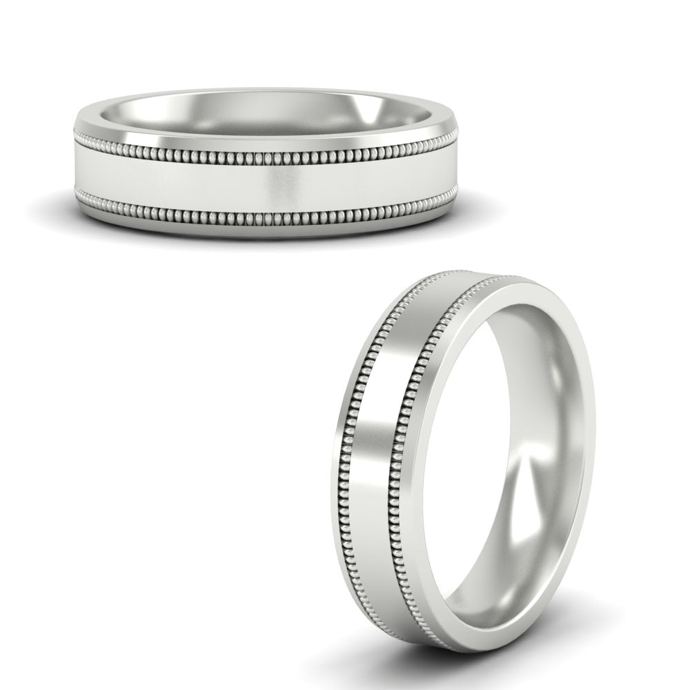 5 mm Mens Band Double Milgrain