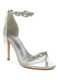 Traben Rhinestones Chain Metallic Stiletto Sandals