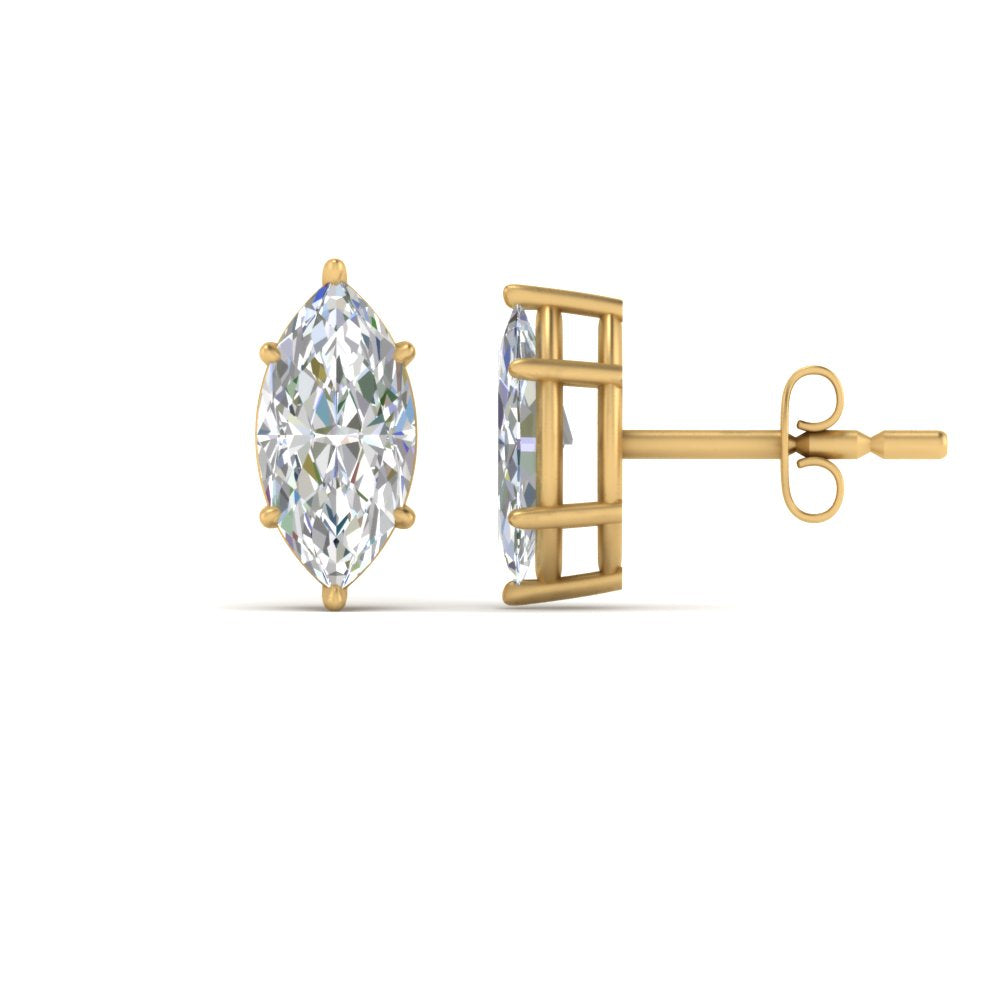 Marquise Diamond 6 Prong Stud Earrings