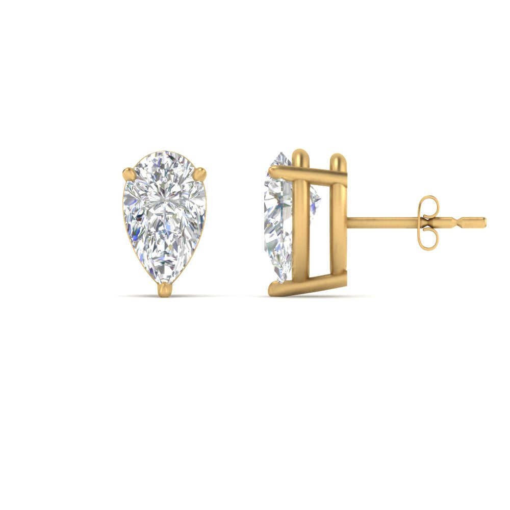 Diamond Pear Cut 3 Prong Earring