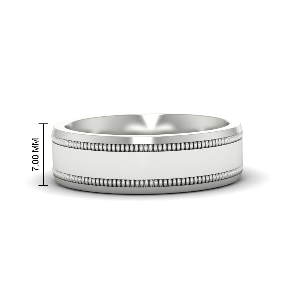 5 mm Mens Band Double Milgrain