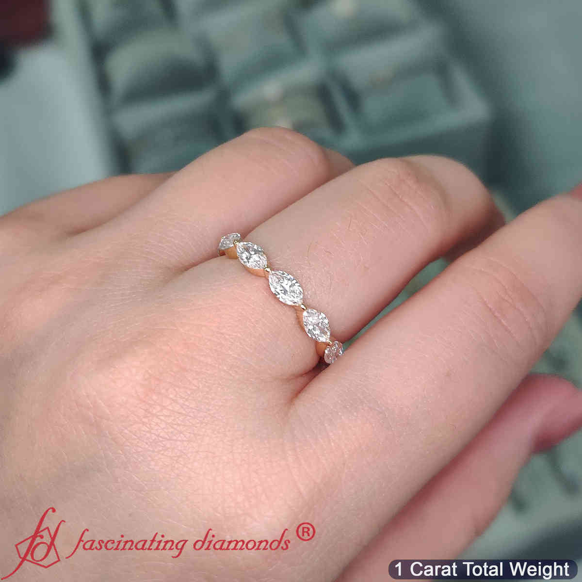 7 Stone Marquise East West 1 Carat Band