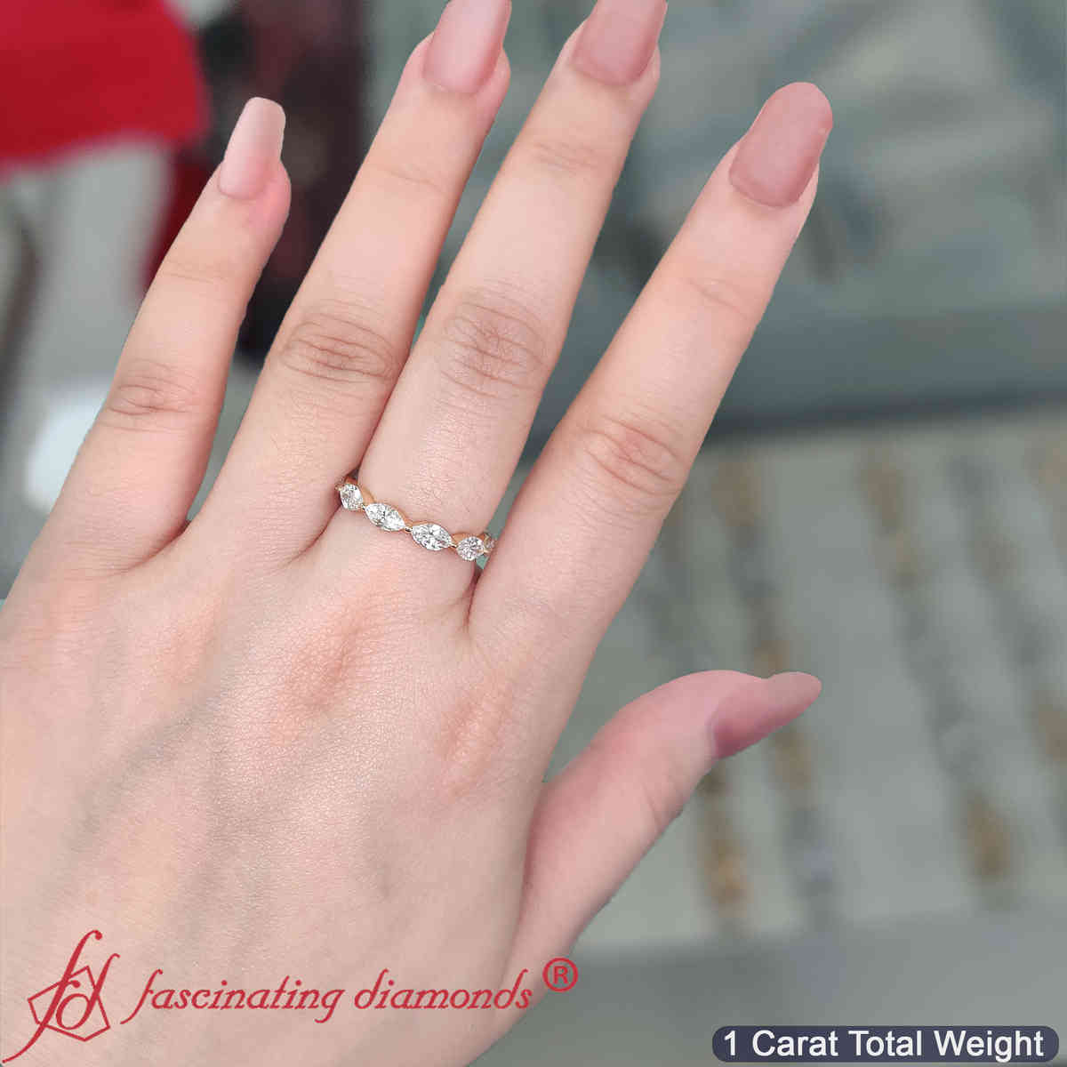 7 Stone Marquise East West 1 Carat Band