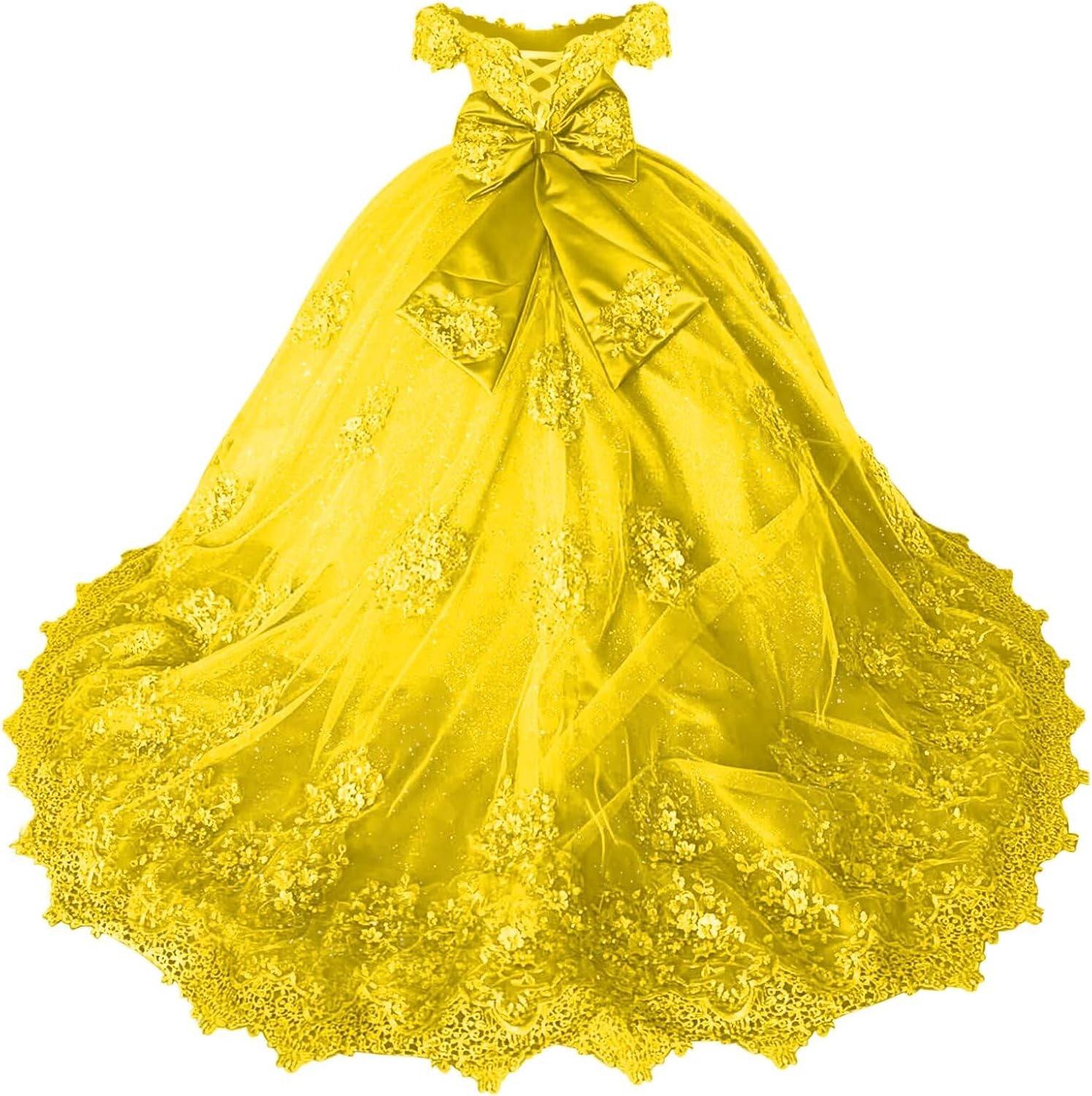 Girls Pageant Dress - Lace Crystal Off Shoulder Ball Gown | AURORE LUXURE
