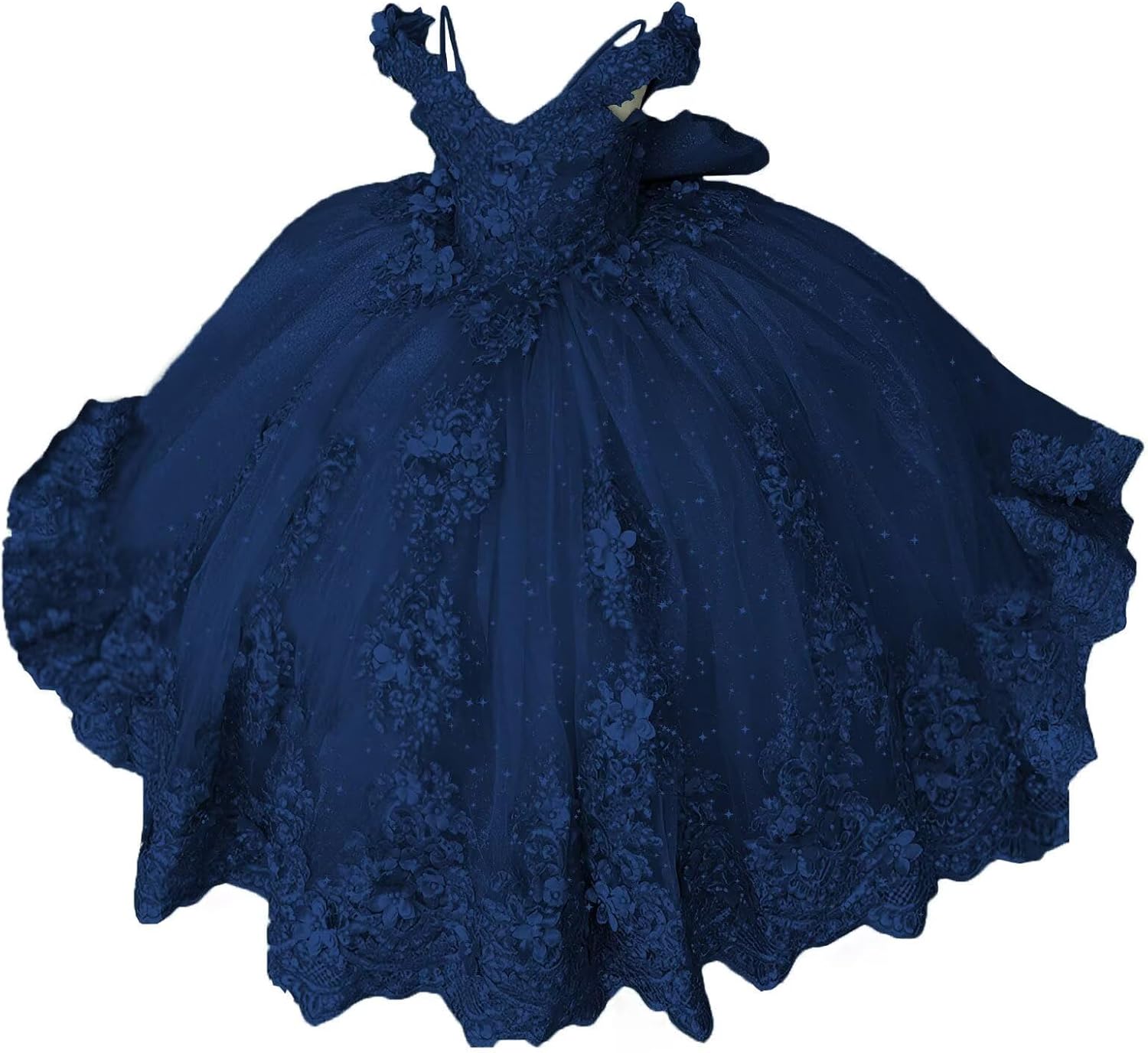 Girls Pageant Dress - Lace Crystal Off Shoulder Ball Gown | AURORE LUXURE