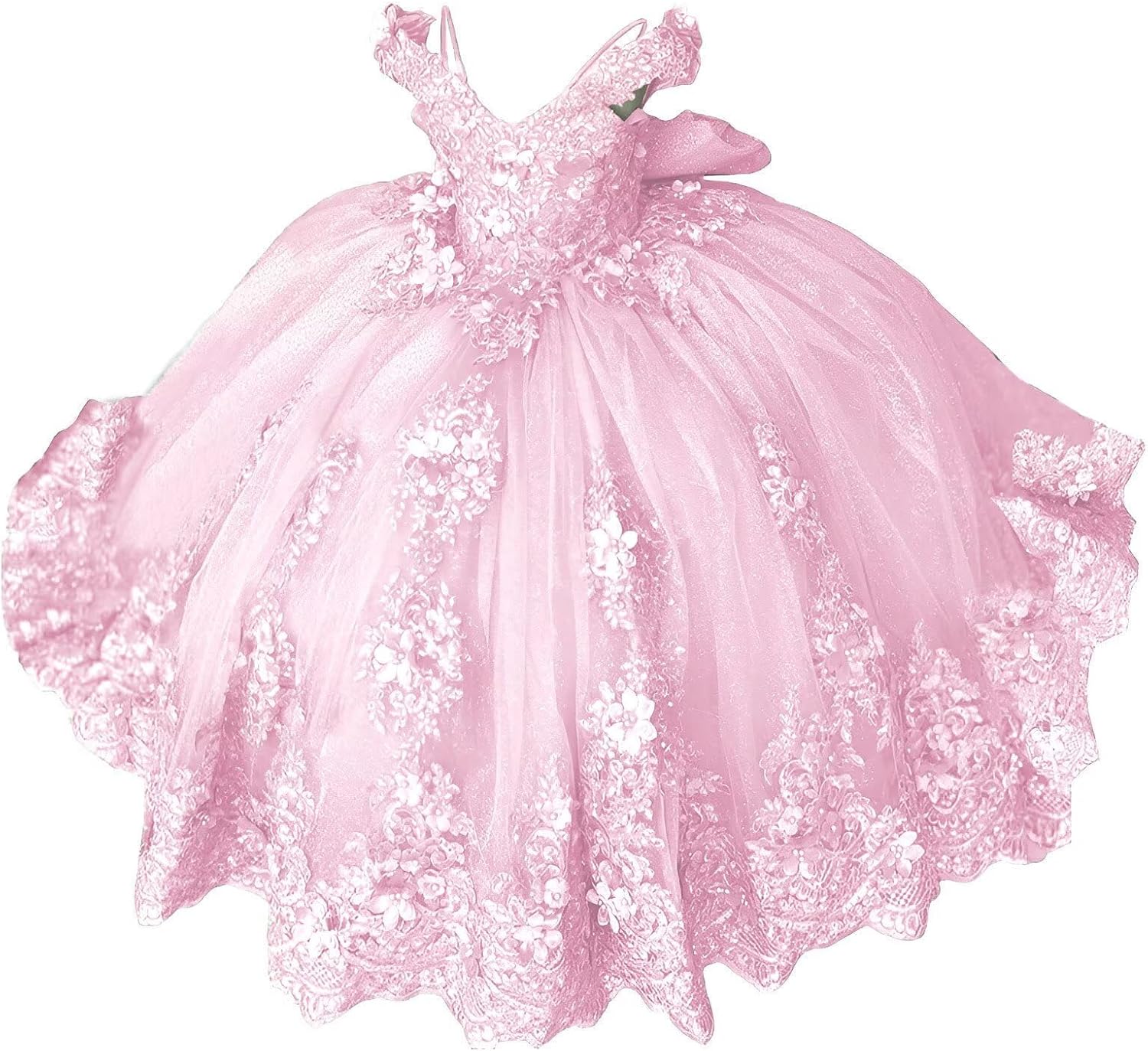 Girls Pageant Dress - Lace Crystal Off Shoulder Ball Gown | AURORE LUXURE