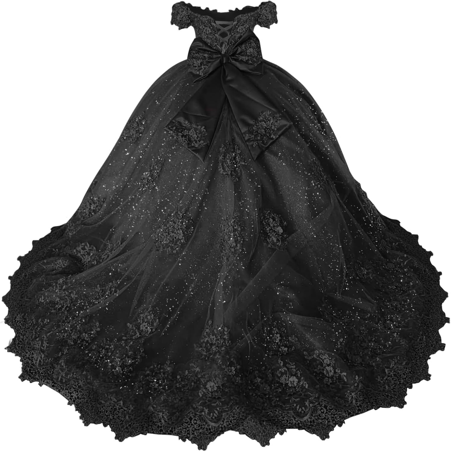 Girls Pageant Dress - Lace Crystal Off Shoulder Ball Gown | AURORE LUXURE