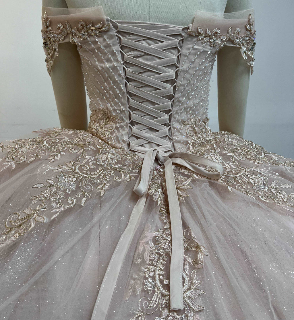 (LIVE 11) Crystal Beading and Sequin Glitter Tulle Quinceanera Dress plain mature bodycon party blue dress quince square neck plain