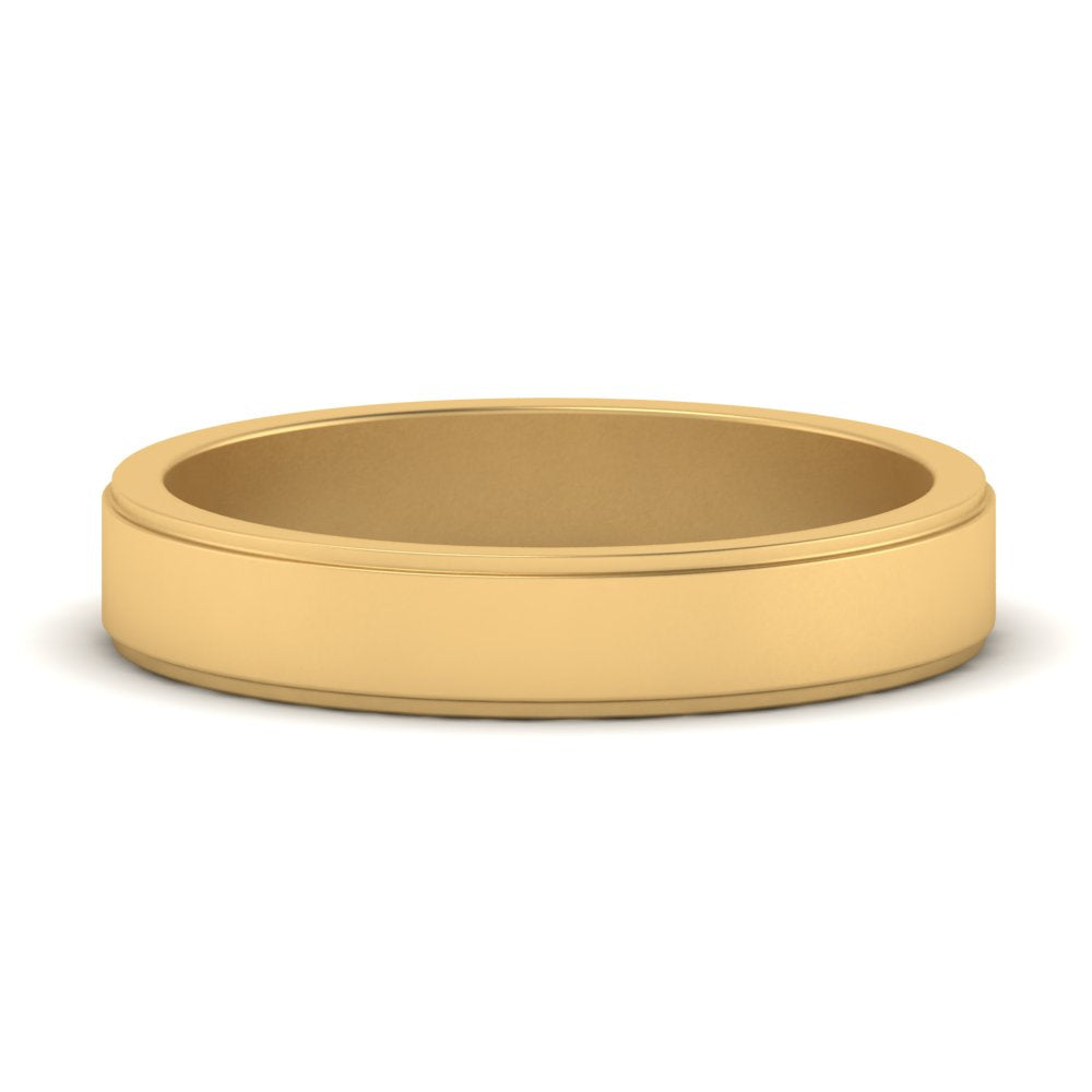 Simple Flat Wedding Band 4MM