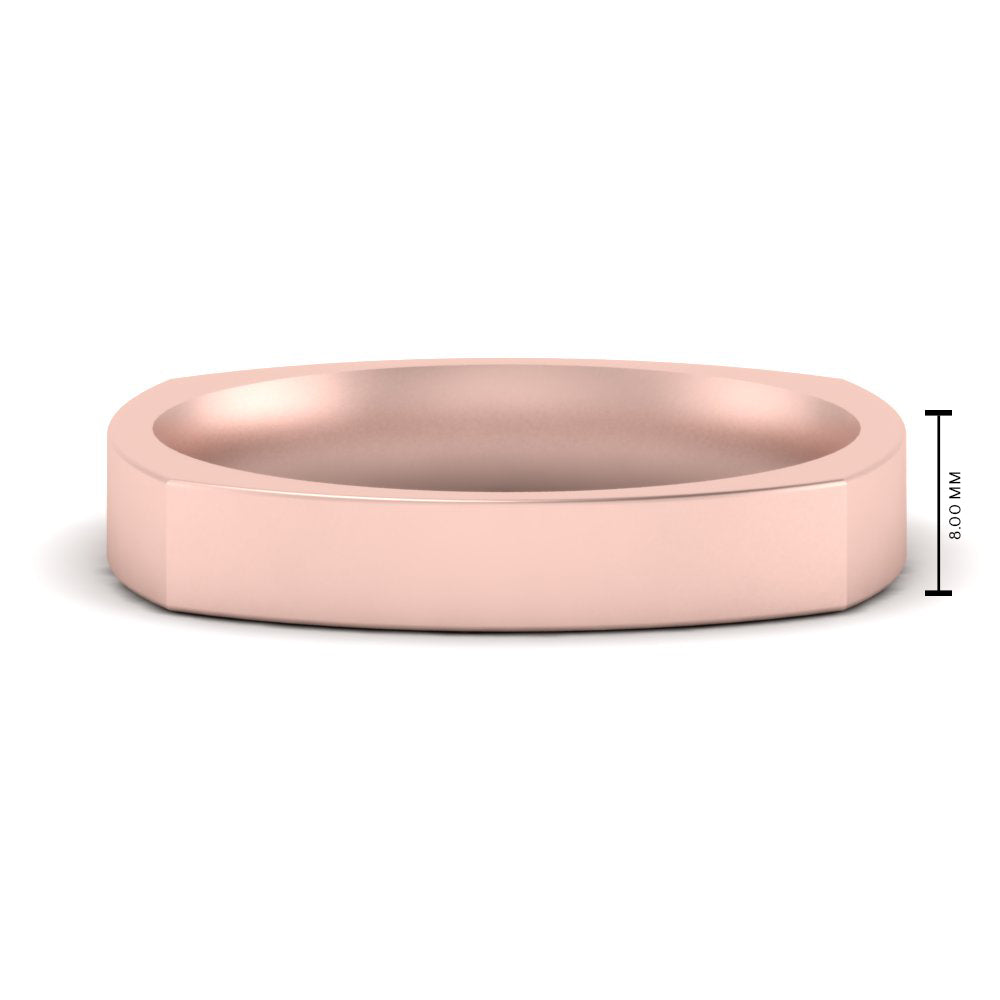 4 mm Square Comfort Fit Mens Wedding Band