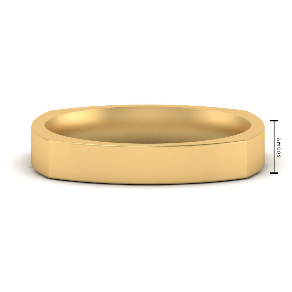 4 mm Square Comfort Fit Mens Wedding Band