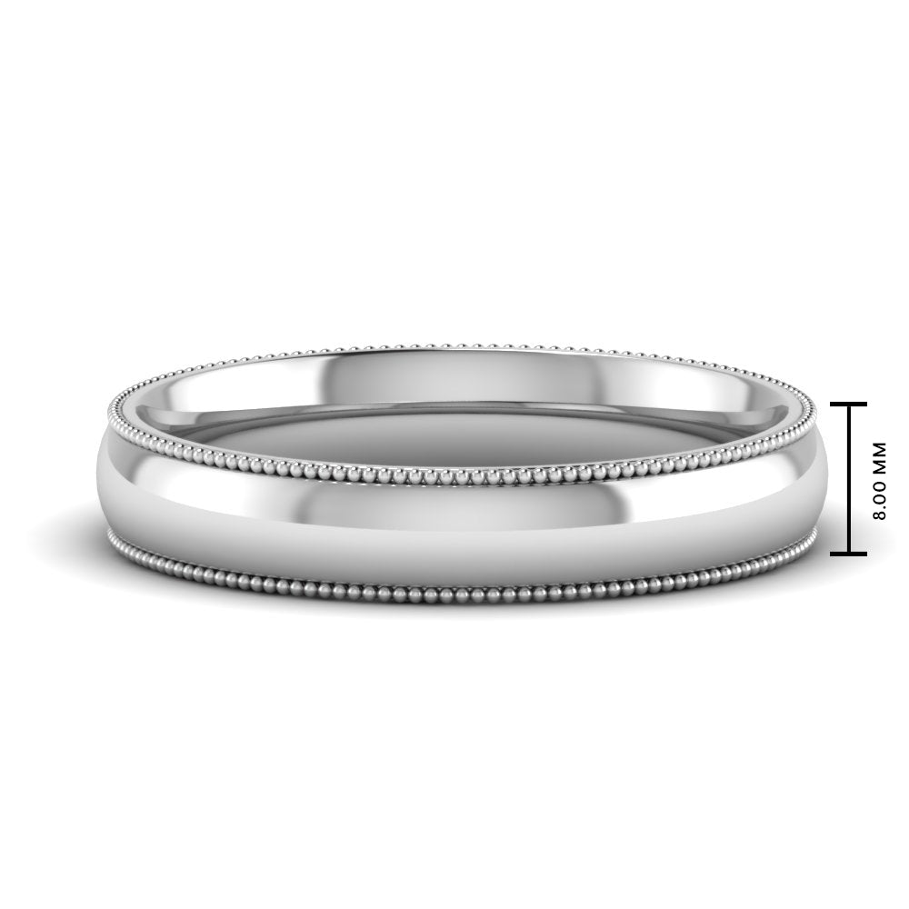 4 mm Comfort Fit Wedding Band Milgrain Edge
