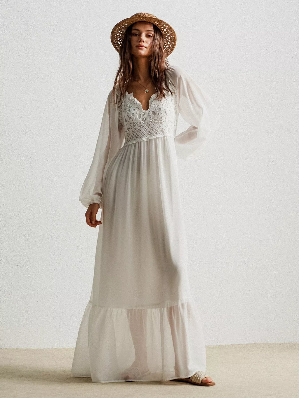 Boho Chic Crochet Lace Maxi Dress