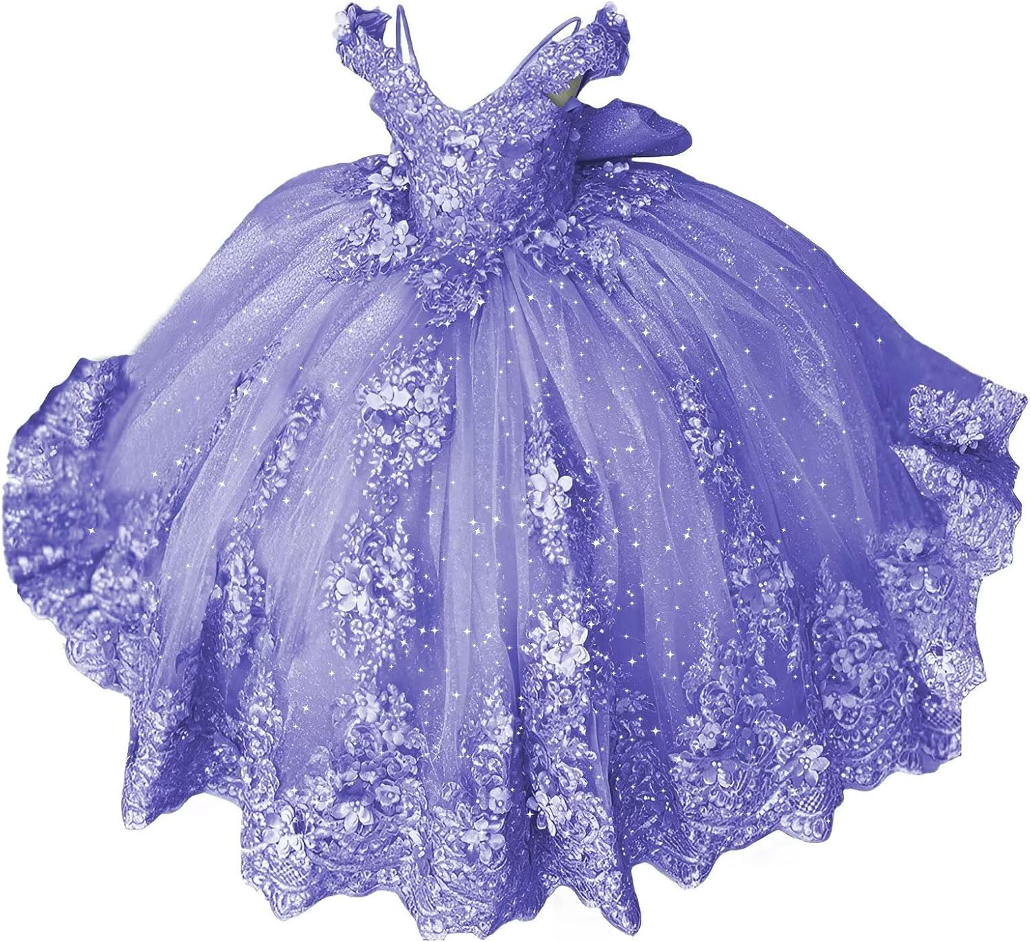 Girls Pageant Dress - Lace Crystal Off Shoulder Ball Gown | AURORE LUXURE