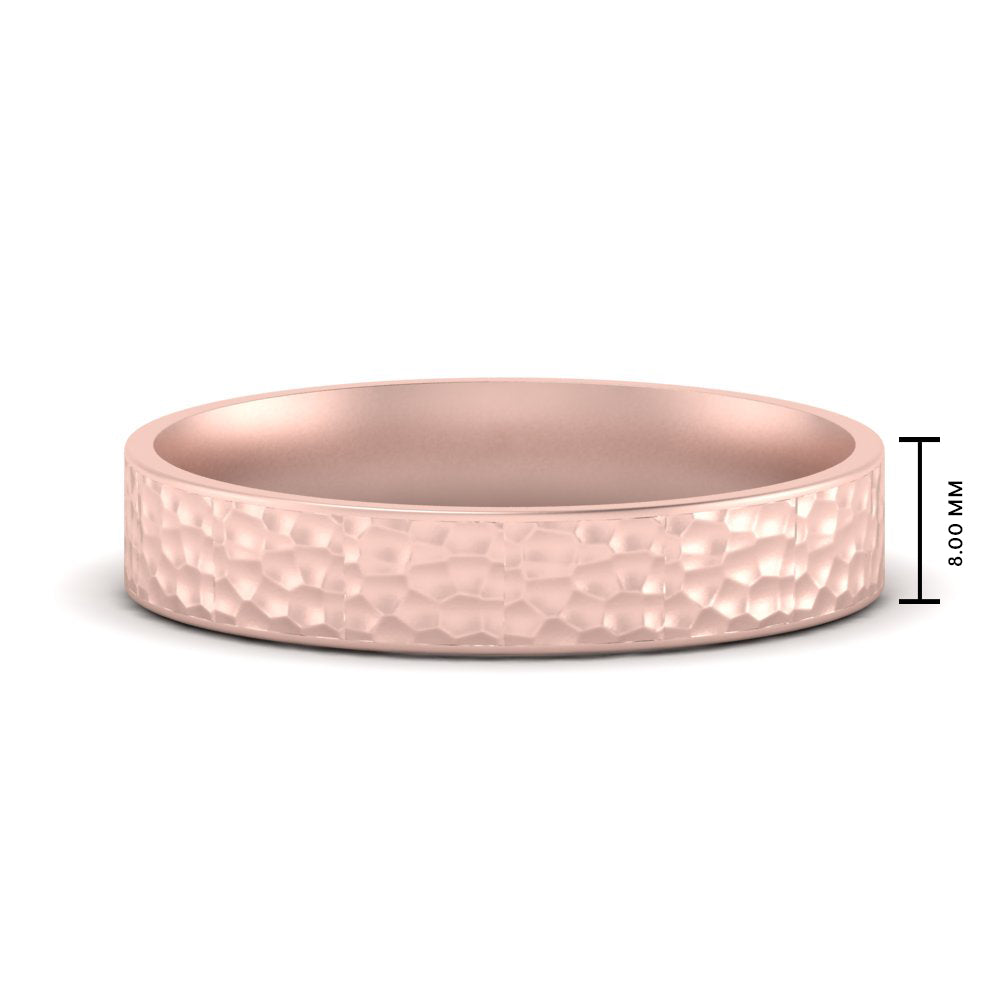 5 MM Hammered Finish Mens Wedding Band