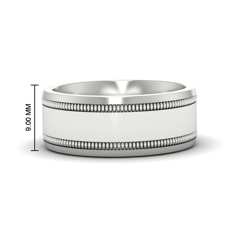 5 mm Mens Band Double Milgrain