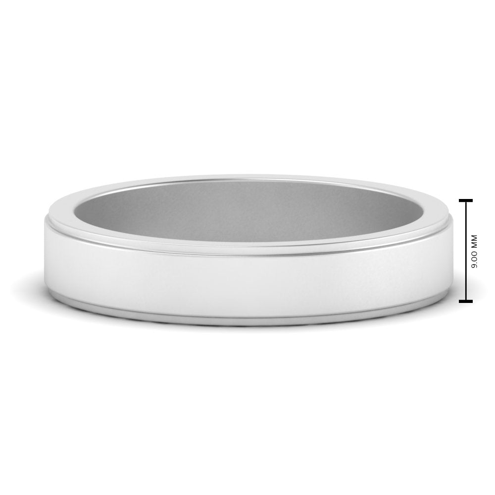 Simple Flat Wedding Band 4MM