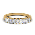 9 Stone Emerald Cut Wedding Ring