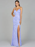 Body Con V-Neck Beaded Gown