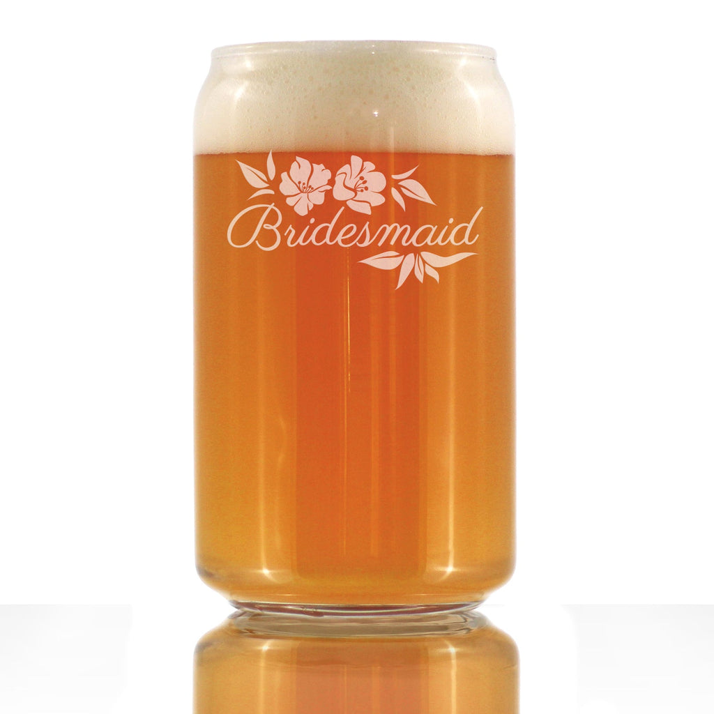Bridesmaid Beer Can Pint Glass - Bridesmaids Proposal Gifts - Unique Engraved Wedding Cup Gift