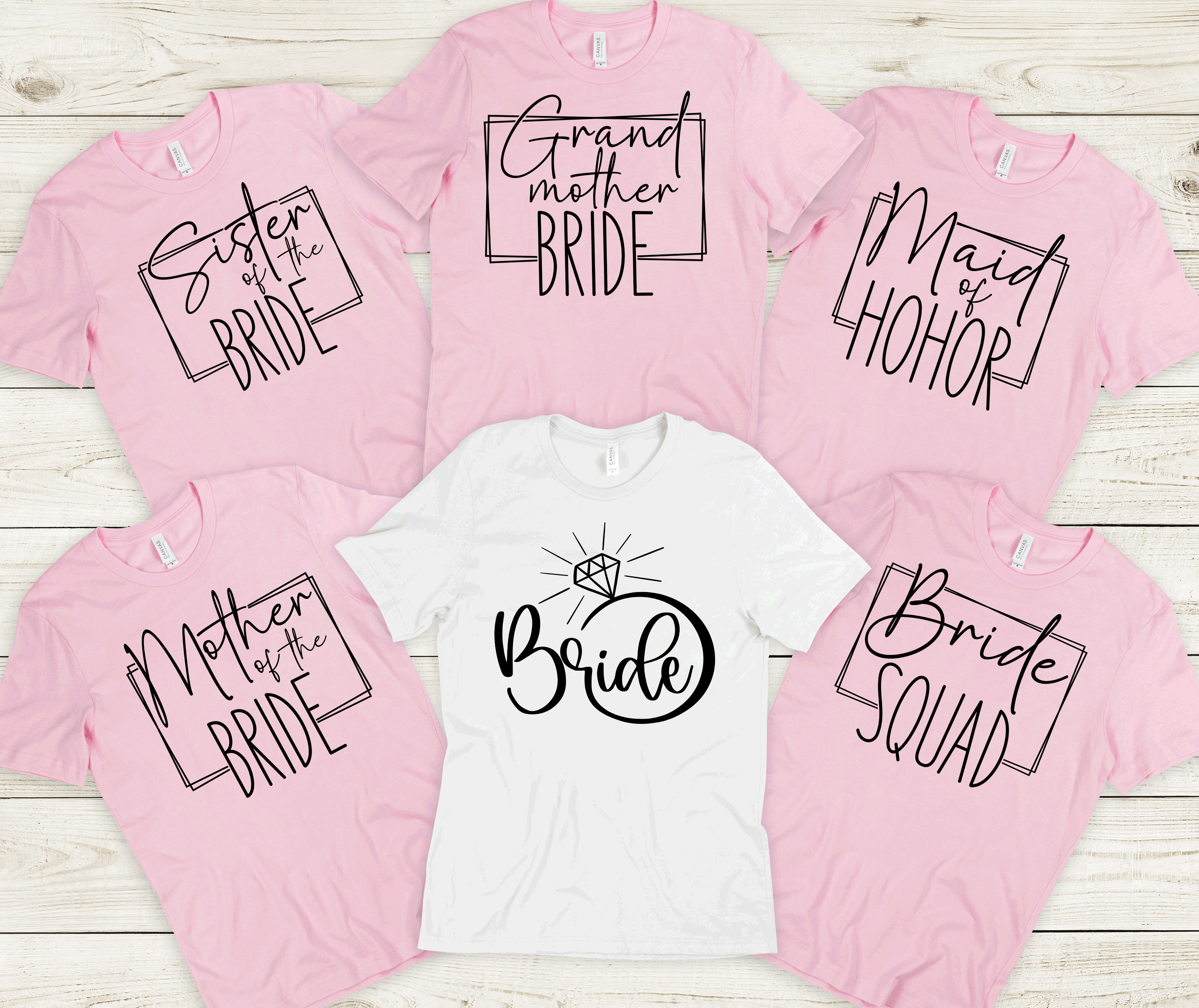 Bride  Family shirts, Mon of Bride, bridal party shirts, Wedding shirts, Grandma of Bride, Sister of Bride, Matron of Honor Aunt of Bride