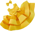 3M-6T Toddler Girl Bowknot Backless Tutu Gown Ruffle Lace Tulle Pageant Dress-Baby Party Dresses with Headwear Yellow 80 - # BAAA51110002
