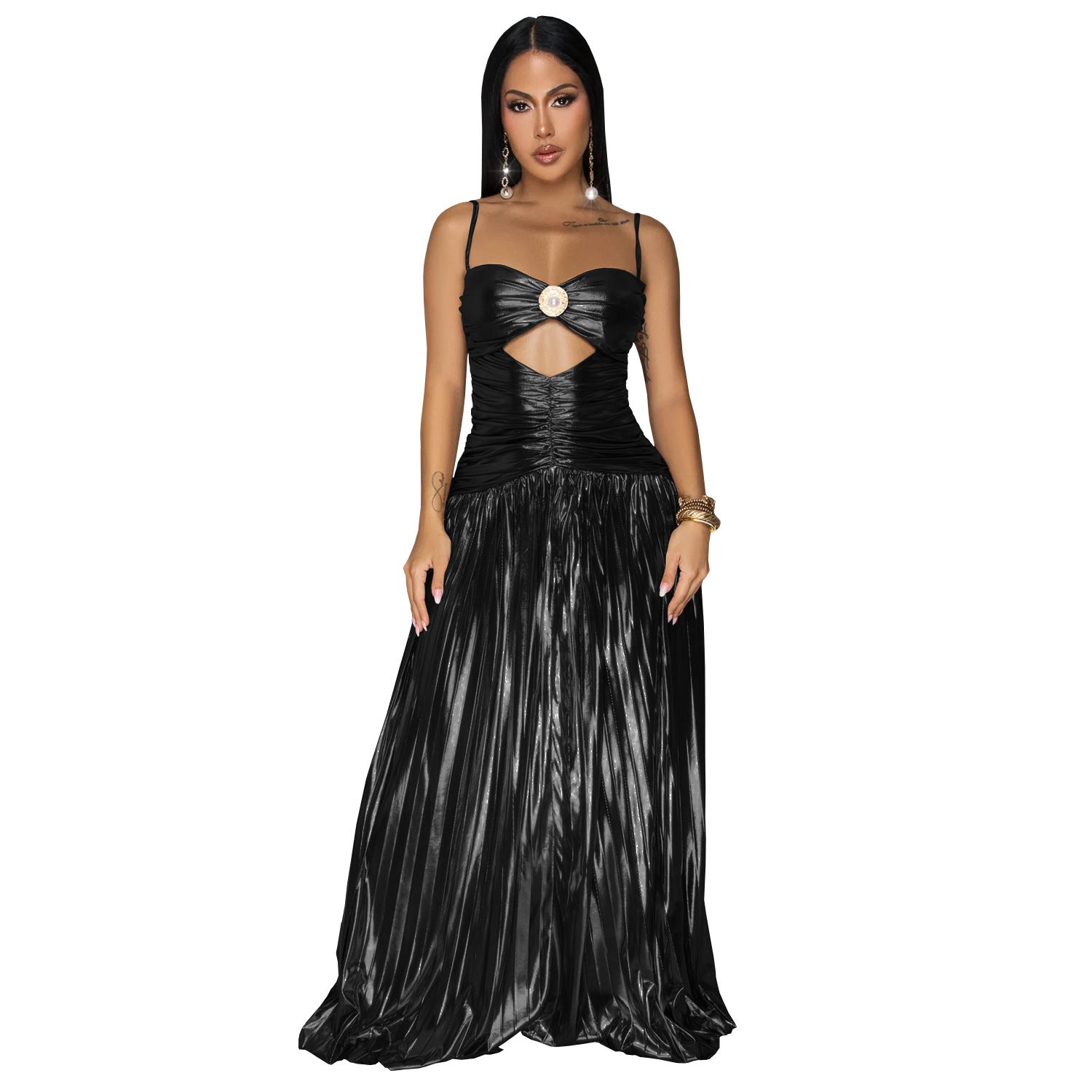 Women Wear Sexy Sling Elegant Prom Glitter Dress