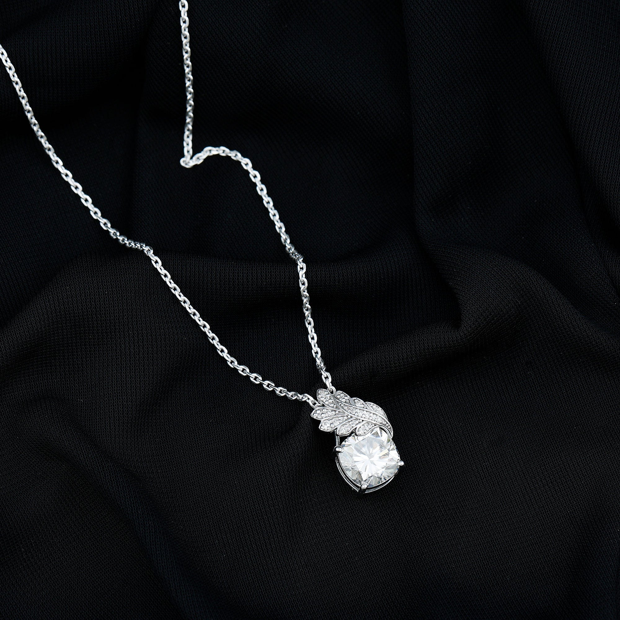Nature Inspired Moissanite Designer Necklace for Wedding