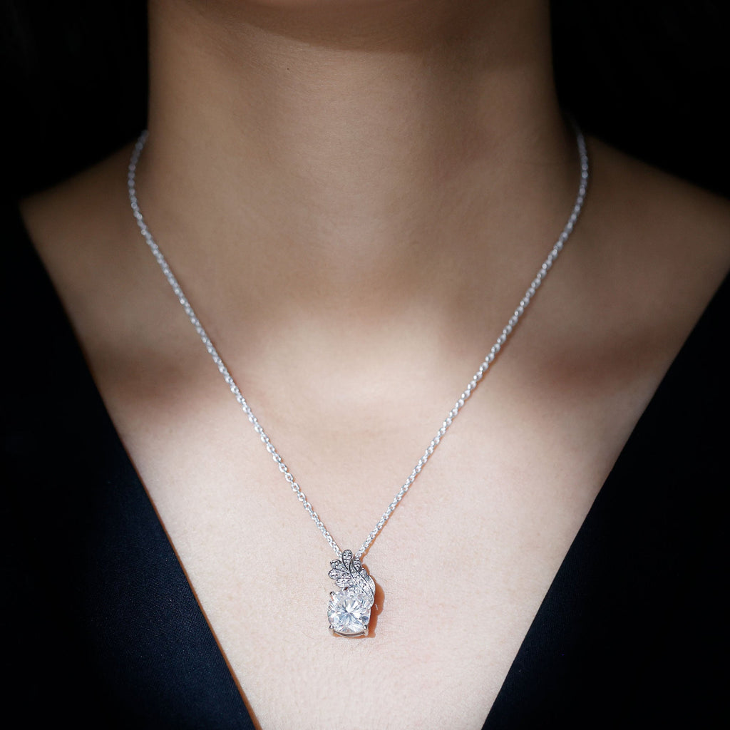 Nature Inspired Moissanite Designer Necklace for Wedding