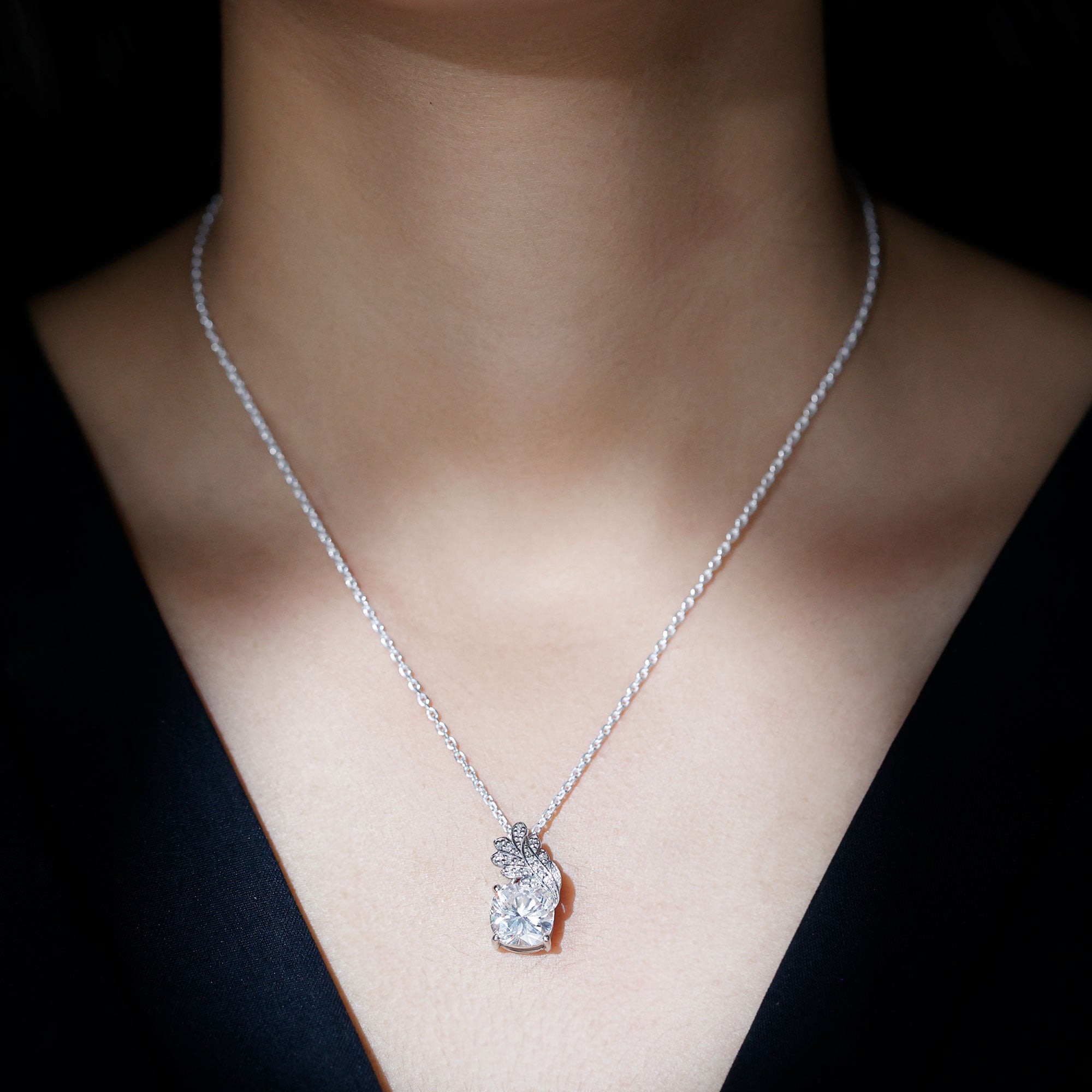 Nature Inspired Moissanite Designer Necklace for Wedding