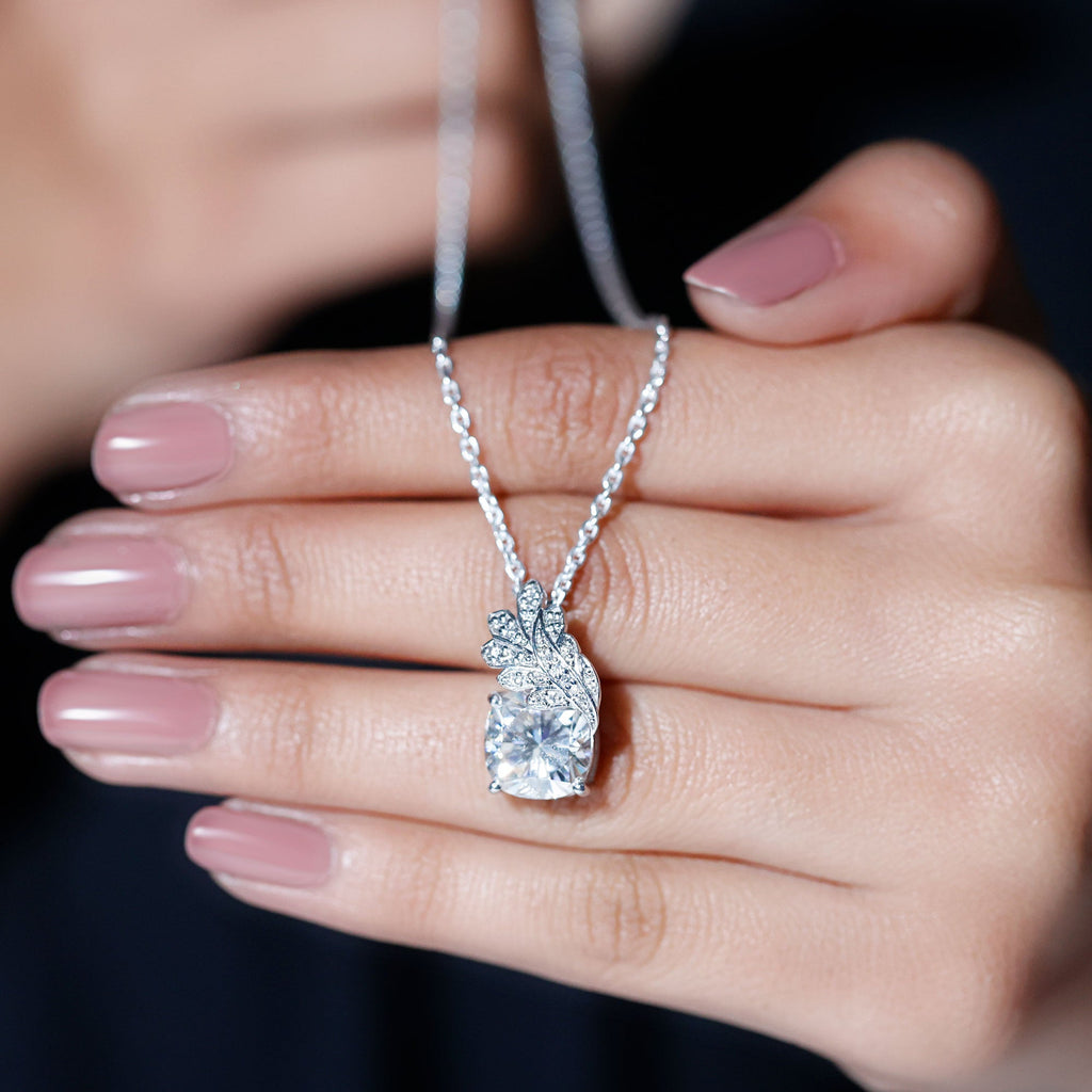 Nature Inspired Moissanite Designer Necklace for Wedding
